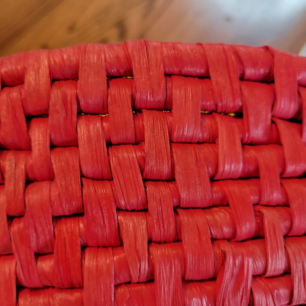 Dyed 2-Handled Basket & 6 NWT Mini Bamboo Baskets ~ Cute & Colorful!